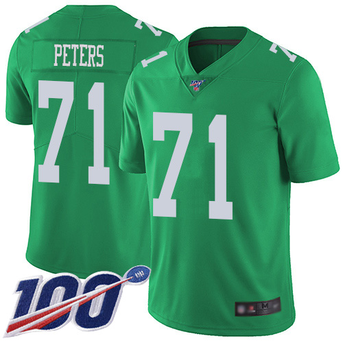Men Philadelphia Eagles #71 Jason Peters Limited Green Rush Vapor Untouchable NFL Jersey 100th Season->nfl t-shirts->Sports Accessory